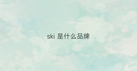 ski是什么品牌(ski是什么品牌的泵)